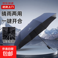 手动UV折叠黑胶防晒防外线紫遮阳雨伞 藏青UV