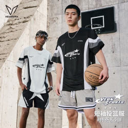 VEIDOORN 夏季短袖投篮服T恤男美式篮球运动上衣透气短t