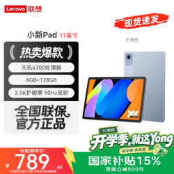 联想 小新Pad 11英寸平板学生电脑AI学习办公娱乐影音 6G+128GB 标配 2.5K高清护眼大屏