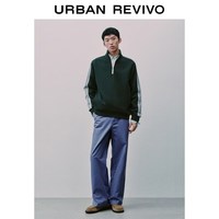 URBAN REVIVO UMF460024 立领条纹半开襟 男士卫衣