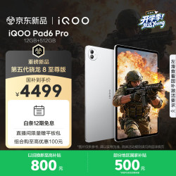 iQOO Pad6 Pro 第五代骁龙8至尊版 12GB+512GB 银翼 平板电脑