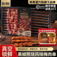 知初 黑椒照烧/麻辣梅肉串烧烤套餐到手60串真空锁鲜整块肉粒