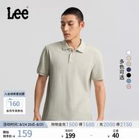 Lee 经典翻领小Logo徽标男复古撞色短袖polo衫