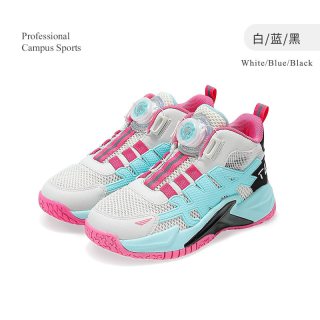 TARANISKIDS 泰兰尼斯kids女童运动鞋春秋新款缓震旋转纽扣篮球鞋潮流中大童鞋