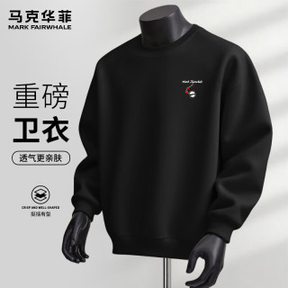 马克华菲 男士重磅棉长袖圆领卫衣