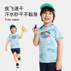 安踏 环保水獭T 儿童短袖t恤宝宝短袖亲肤透气男童短袖运动休闲童装