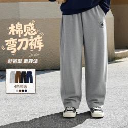 匡威 儿童裤子男童纯棉针织长裤潮流弯刀裤休闲裤大童女秋季新品