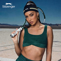 Slazenger 运动发带男女吸汗头带止汗带束发带 条纹黑色