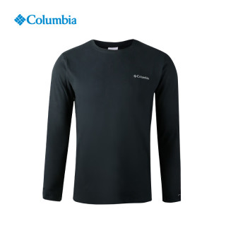 Columbia 长袖T恤热能反射保暖内搭秋冬户外防晒圆领套头衫 黑色 L
