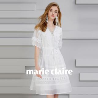 Marie Claire 【天丝白色连衣裙】宽松高级感 度假风 夏季