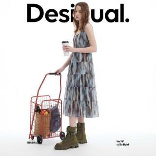 Desigual 【晕染印花无袖】蛋糕裙连衣裙 轻薄