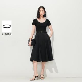 限尺码：VERO MODA 【拼接收腰短袖】可拆腰带长裙 高级感 26夏