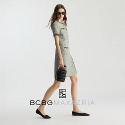 BCBGMAXAZRIA 【粗花呢连衣裙】织带饰边连身两件式 26春夏
