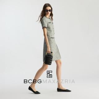 BCBGMAXAZRIA 【粗花呢连衣裙】织带饰边连身两件式 26春夏