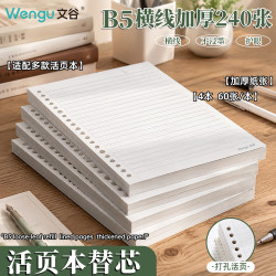 文谷（Wengu）活页纸b5替芯横线活页本通用笔记本子内厚不渗墨笔记本活页纸 NB560-1横线*4