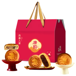 凤凰人家 蛋月烧月饼礼盒 双黄莲蓉五仁豆沙 640g