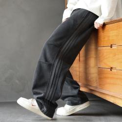 I.T 春秋宽松垂感直筒阔腿运动刺绣休闲长裤男