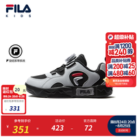 FILA 儿童板鞋 旋钮扣 黑/太空银-BK 29码