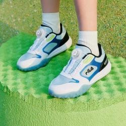 FILA 男中大童（33-40）儿童旋钮扣透气轻便复古跑鞋