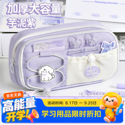 舒星 笔袋大容量文具袋女孩款女童ins风一年级小学生儿童铅笔盒初中生简约高中开学多功能文具盒