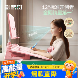 剑桥树 12°可调节坐读写坐姿矫正器儿童写字姿势纠正小学生写作业防低头学习阅读书架 悦目粉