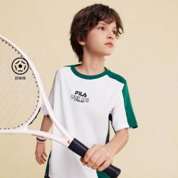FILA 男中大童（130-175）短袖T恤男童网球运动上衣