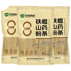 双塔 铁棍山药粉条粉丝南北干货酸辣粉凉拌烧烤火锅食材200g*3袋