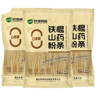 双塔 铁棍山药粉条粉丝南北干货酸辣粉凉拌烧烤火锅食材200g*3袋