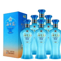 洋河 海之蓝 风尚版 52度 绵柔型白酒 480ml*6瓶整箱