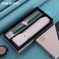 英雄 高端收藏女士钢笔签字笔 高档轻奢办公礼品生日礼物 HS208-A/包花绿