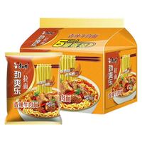 康师傅 劲爽乐袋香辣牛肉味方便面5袋