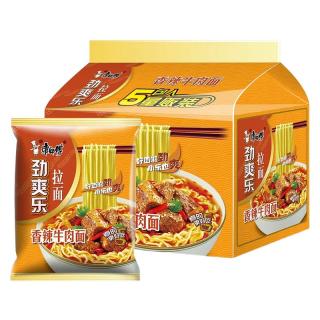 康师傅 劲爽乐袋香辣牛肉味方便面5袋