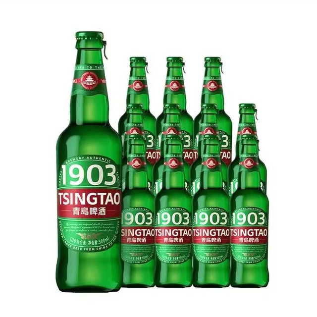 今日必买：青岛啤酒 1903全麦高端精酿啤酒 500mL 12瓶 整箱装 全麦无大米