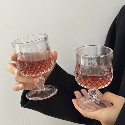 [拍一发三]玻璃漂亮高级感微醺红酒杯家用香槟杯高颜值杯子高脚杯