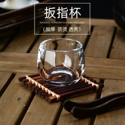 个人专用加厚杯养生中式茶杯高档防烫玻璃扳指杯玻璃茶杯不烫手