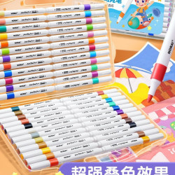 儿童绘画丙烯马克笔水彩笔可水洗不透色可叠色小学生初学者美术画