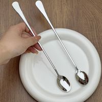 304不锈钢24cm家用咖啡搅拌勺加长柄网红甜品勺调味勺