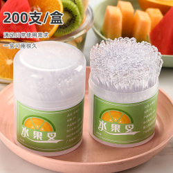 一次性水果叉子家用加厚透明甜品糕叉瓶装