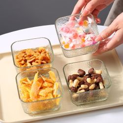 玻璃干果盘水果盘家用零食分格盘客厅茶几玻璃碗点心坚果糖果盘