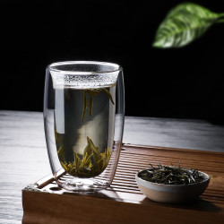 家用创意简约双层透明玻璃杯泡牛奶杯子喝水杯隔热耐高温防烫茶杯