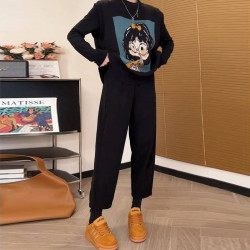 休闲哈伦裤女2024春秋新款宽松大码高腰显瘦宽松九分萝卜老爹裤子