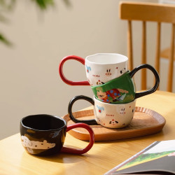 肆月 染心 ins马克杯家用陶瓷喝水杯子茶杯大容量咖啡杯情侣早餐杯