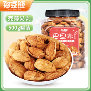 憨豆熊 _巴旦木罐装500g罐装扁桃杏仁酥脆手剥巴达木坚果营养WT