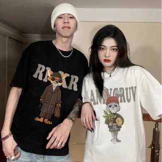 韩版纯棉t恤2026夏季新款中长款短袖T恤百搭宽松情侣ins男女
