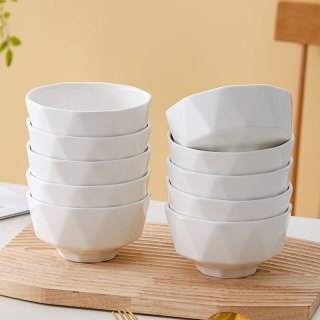 怀贤 8只装泡面碗4.5英寸新款陶瓷碗米饭白色碗具家用碗面碗