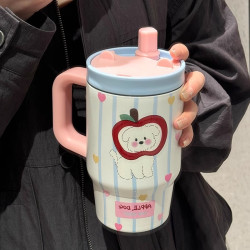 水杯保温杯冰霸杯大容量女生2026新款陶瓷内胆保冷巨无霸吸管杯子