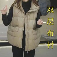 2025新款白鸭绒马甲羽绒女短款外穿洋气时尚秋冬款宽松白鸭绒坎肩
