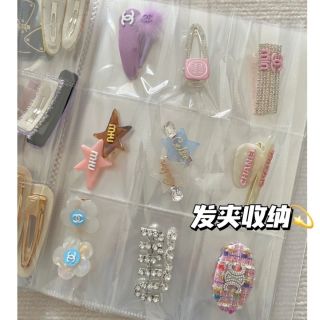 初奥 发夹书本相册可爱少女发饰公主ins少女心发夹相册收纳袋简约透明