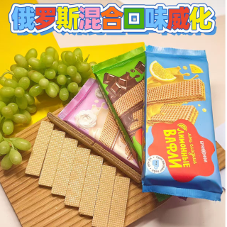 斯拉贡 俄罗斯奶油味/巧克力味/柠檬味威化饼干190g