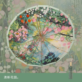 16骨彩胶金杆复古遮阳伞防紫外线结实抗风防晒伞晴雨伞手动大号伞